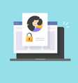 personal profile password secure account access vector image