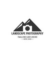 simple minimalist mountain hill with camera vector image vector image