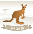brown cute kangaroo vector image vector image