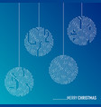 merry christmas printed circuit board bulbs vector image vector image