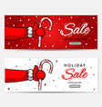 set of christmas sale backgrounds header vector image vector image