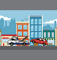 tow truck pulling car vector image