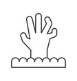 zombie hand halloween related hollow outline icon vector image