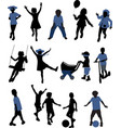 children silhouettes vector image