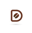 letter d coffee logo icon design template elements vector image