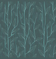thin delicate tree branch with leaves seamless vector image