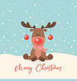 cute and funny christmas deer cartoon vector image vector image