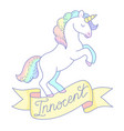 innocent unicorn vector image vector image