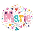 marie female name decorative lettering type design vector image
