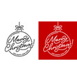 merry christmas artistic lettering line design vector image vector image