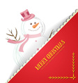 with christmas and snowman vector image vector image