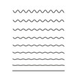 zigzag line undulate wave wavy curve and squiggle vector image vector image