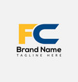 abstract fc letter modern initial lettermarks logo vector image