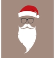 hat beard and glasses santa vector image vector image