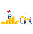 man climbs coins for profit business growth chart vector image