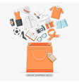 online shopping stores conceptual line icons style vector image