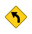 usa traffic road signs left curve ahead vector image vector image