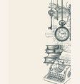 banner on a writers theme with sketches and place vector image