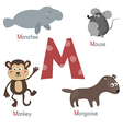 cute zoo alphabet vector image