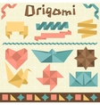 retro origami set with design elements vector image vector image
