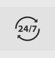 247 icon 24 hour service clock vector image