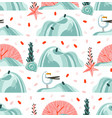 hand drawn abstract cartoon summer time vector image