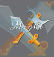 medieval crossed axe and sword vector image vector image