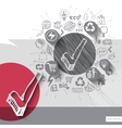 paper and hand drawn ok check emblem with icons vector image