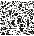 space aliens - seamless background vector image