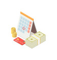 credit payments calendar composition vector image