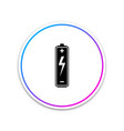 battery icon isolated on white background circle vector image