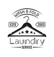laundry service emblem with clothes hanger vector image vector image