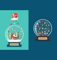 merry christmas glass ball greeting cards vector image