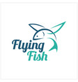 modern flying fish with blue color vector image