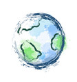 planet earth with watercolor vector image