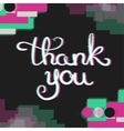 thank you card with glitch effect vector image