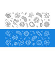 virus and microorganism line horizontal vector image