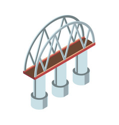 Skyline bridge icon isometric style Royalty Free Vector