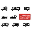 camper icon set vector image