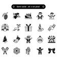christmas things semi solid icon set vector image
