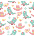 cowboy seamless pattern with western elements vector image