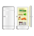 front view of a retro refrigerator vector image vector image