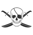 Winged evil black skull on a white background Vector Image