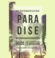 summer party poster with palm trees silhouettes vector image vector image