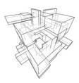 wireframe boxes sketch style vector image vector image