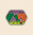 camping night in mountain badge and emblem vector image vector image