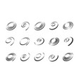 set of spiral design elements abstract swirl icons vector image vector image