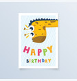 template postcard with giraffe greeting card vector image