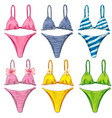watercolor colorful bikini swimsuit collection vector image
