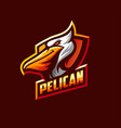 awesome pelican logo sport template vector image